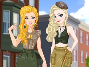 Elsa ile Barbie Asker Kıyafetleri